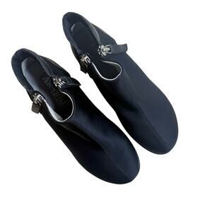 ALEGRIA Women's 36 Sloan Comfort Clog Wedge Shoes Black Leather Zip Ankle Boot